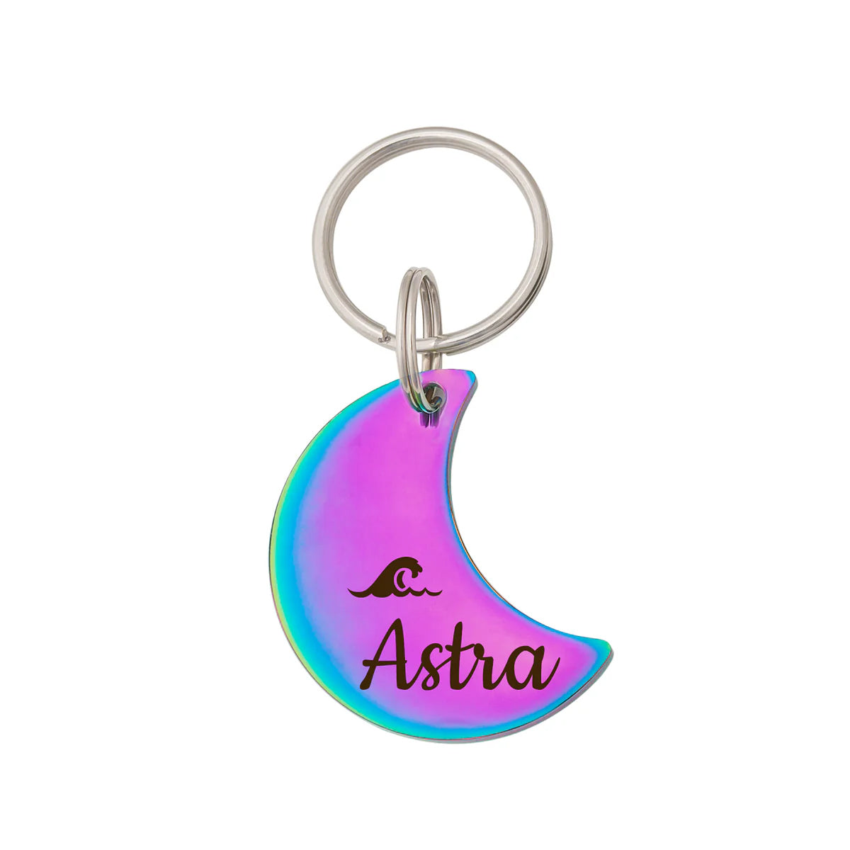 Personalized Moon Shaped Pet ID Tag