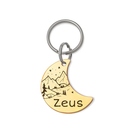 Mountain Peak Moon Pet ID Dog Tag