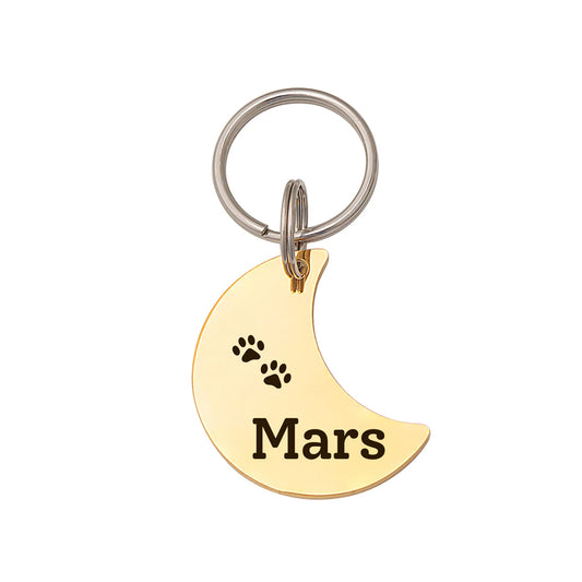 Personalized Moon Shaped Pet ID Tag