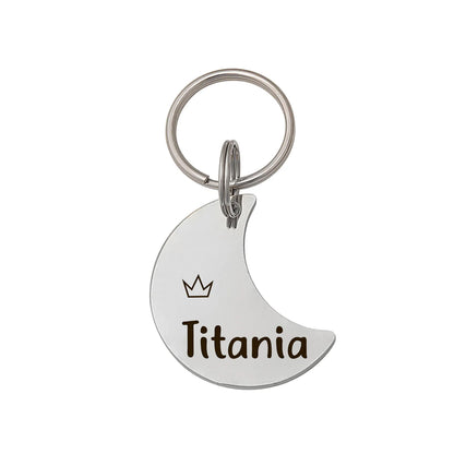 Personalized Moon Shaped Pet ID Tag