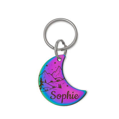 Mountain Peak Moon Pet ID Dog Tag
