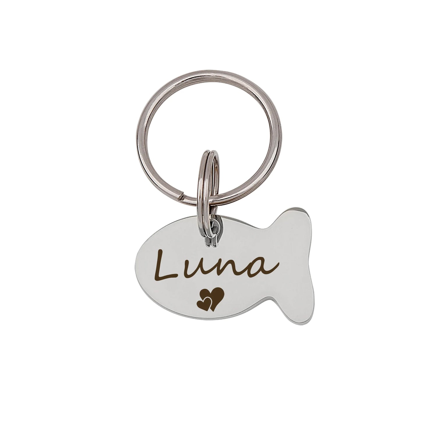 Fish Shaped Name and Icon Pet ID Tag