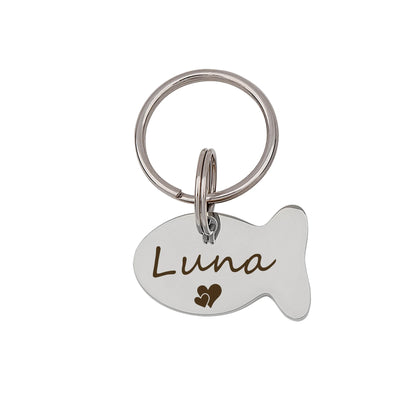 Fish Shaped Name and Icon Pet ID Tag