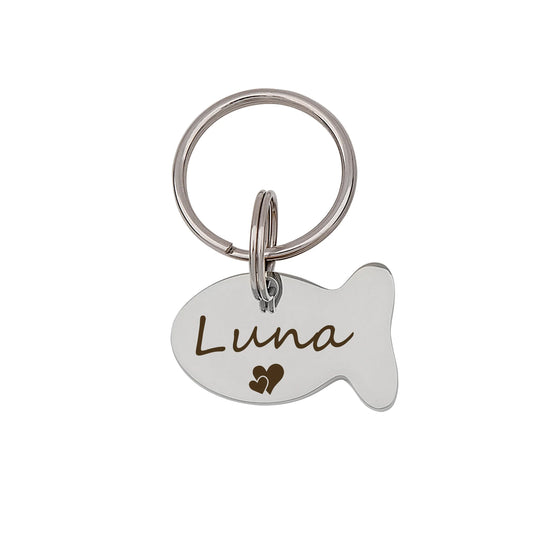 Fish Shaped Name and Icon Pet ID Tag