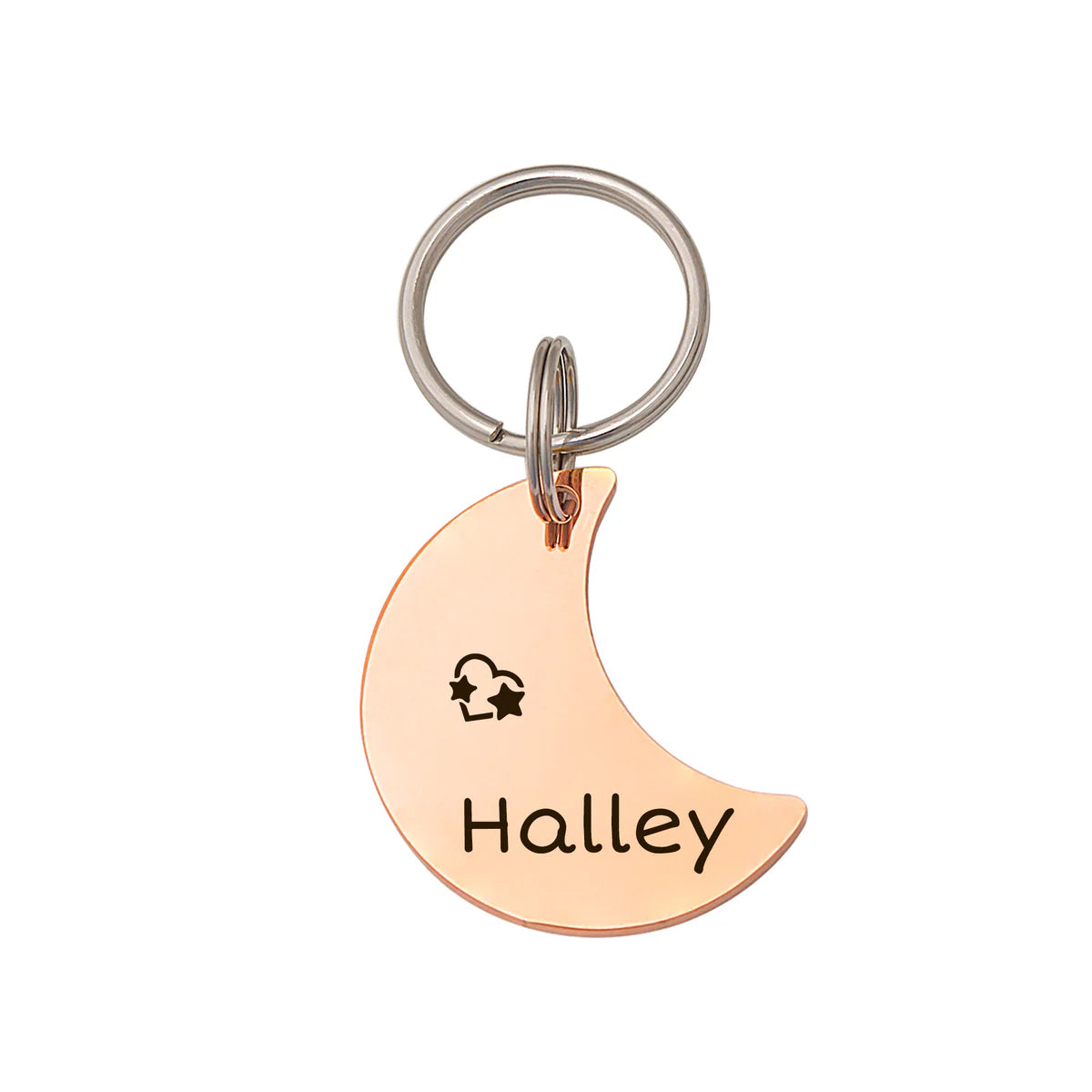 Personalized Moon Shaped Pet ID Tag