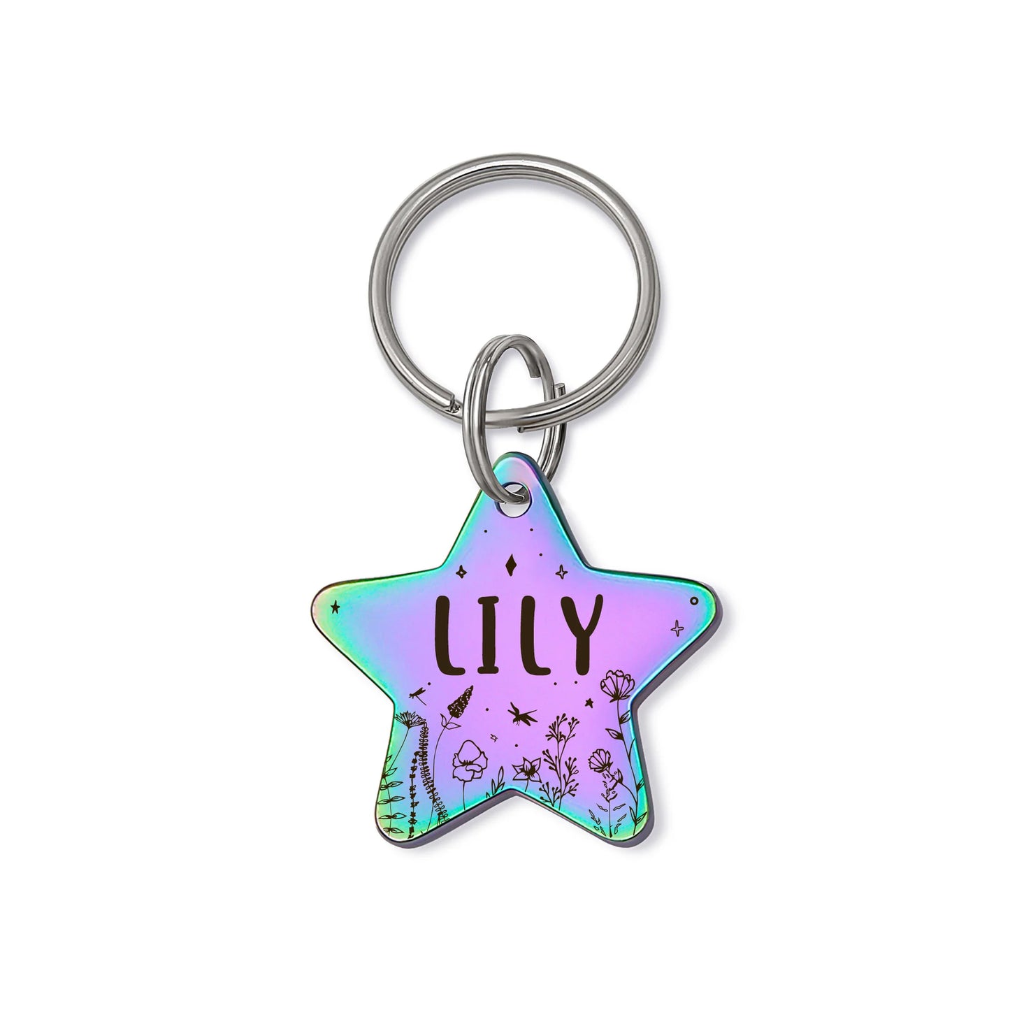 Star Wildflowers Pet ID Dog Tag