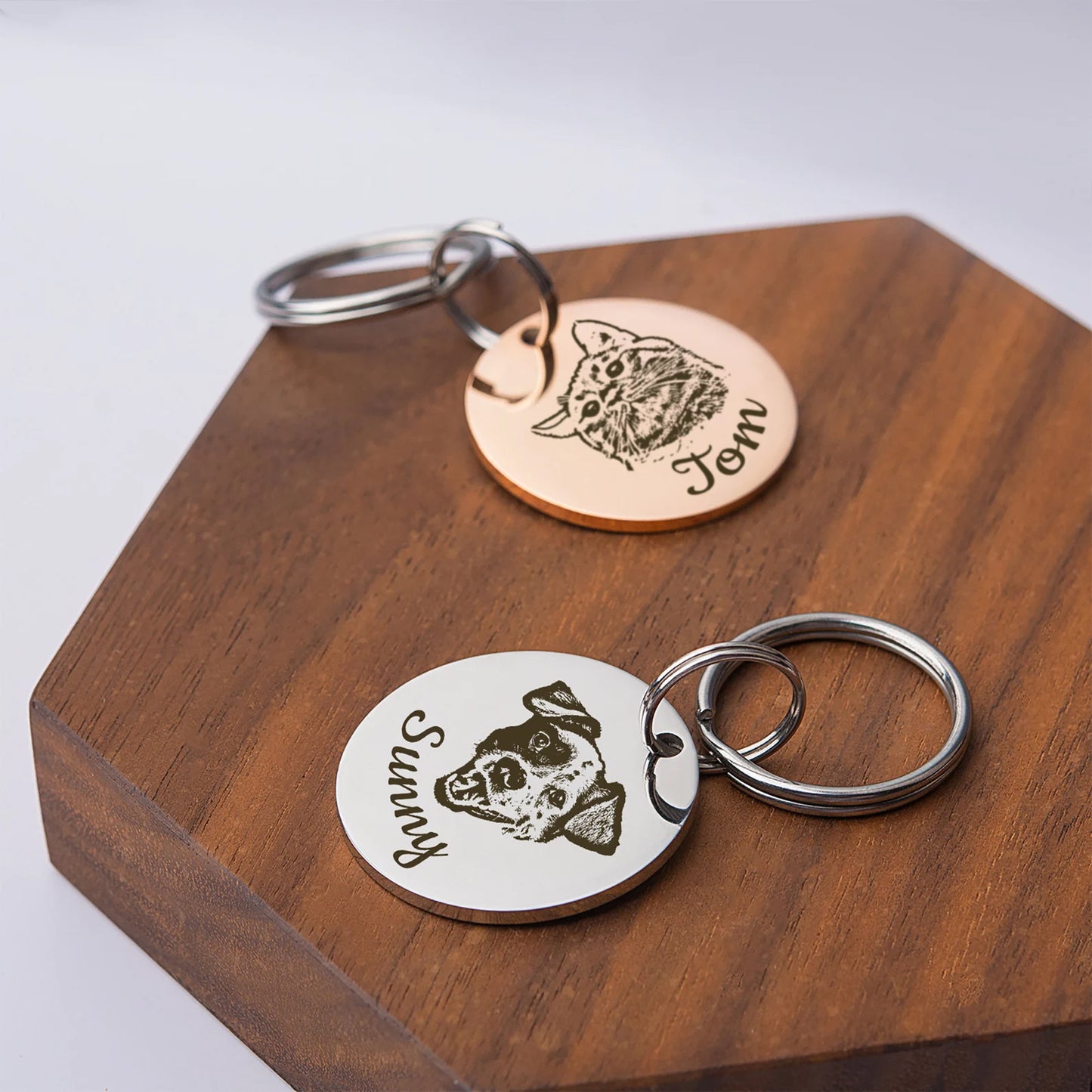 Round Pet Portrait Pet ID Dog Tag