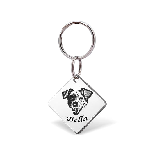 Diamond Pet Portrait Pet ID Dog Tag