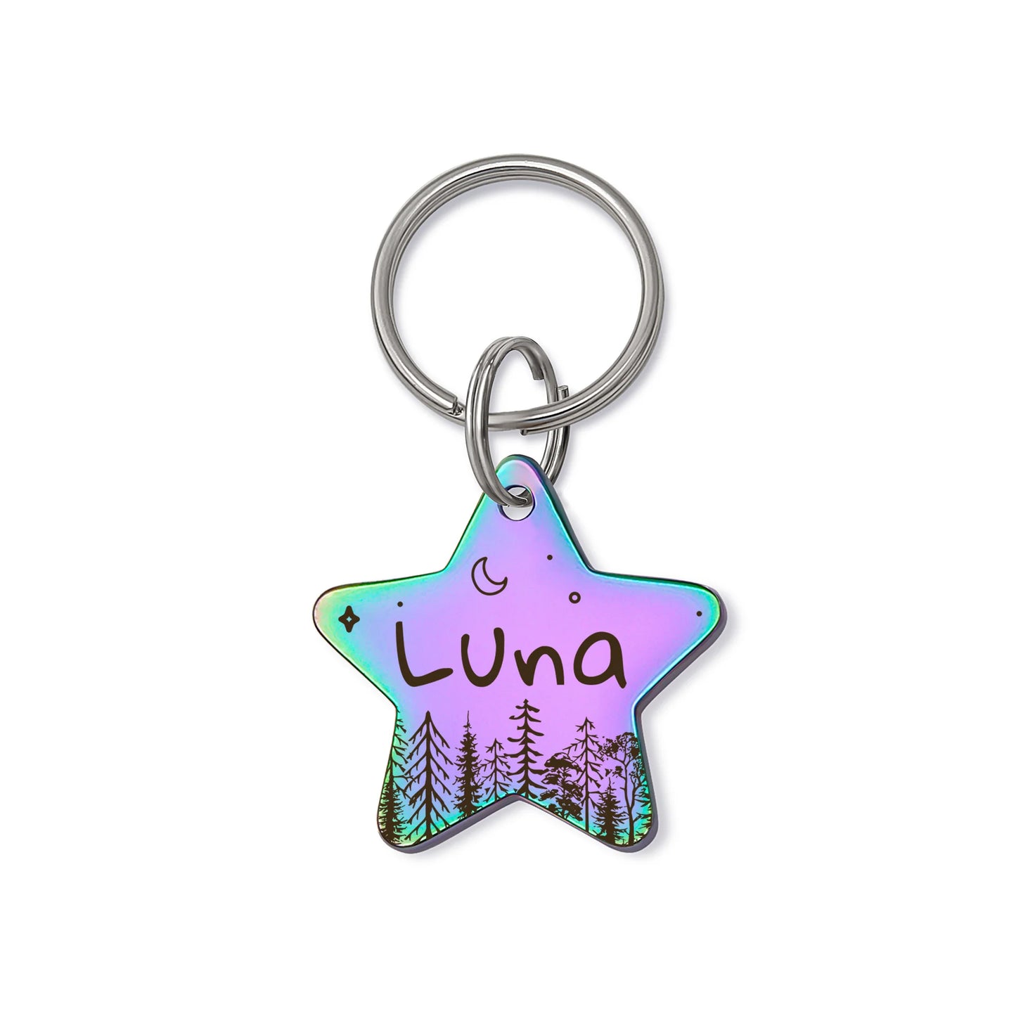 Star Woods and Night Sky Pet ID Dog Tag