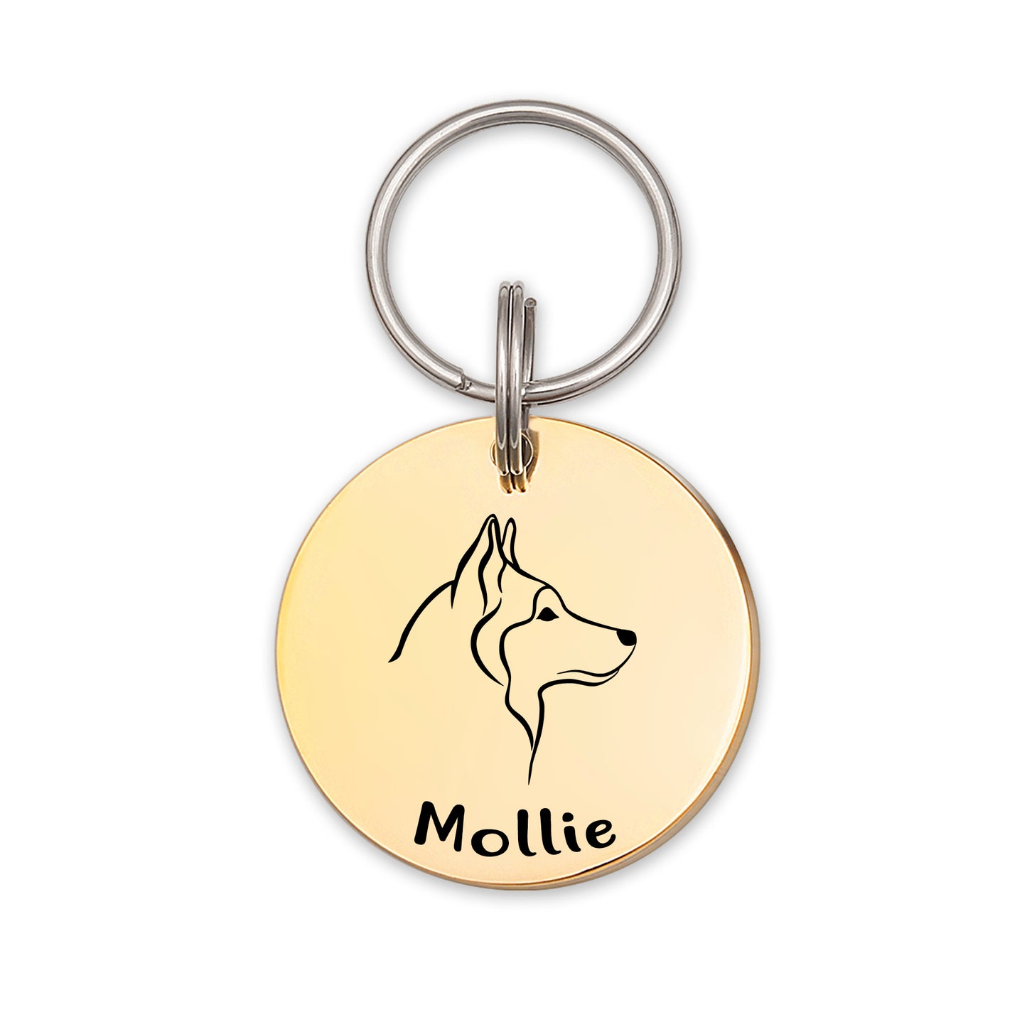 Round Dog Breed Icon Pet ID Dog Tag