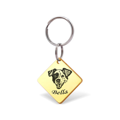 Diamond Pet Portrait Pet ID Dog Tag