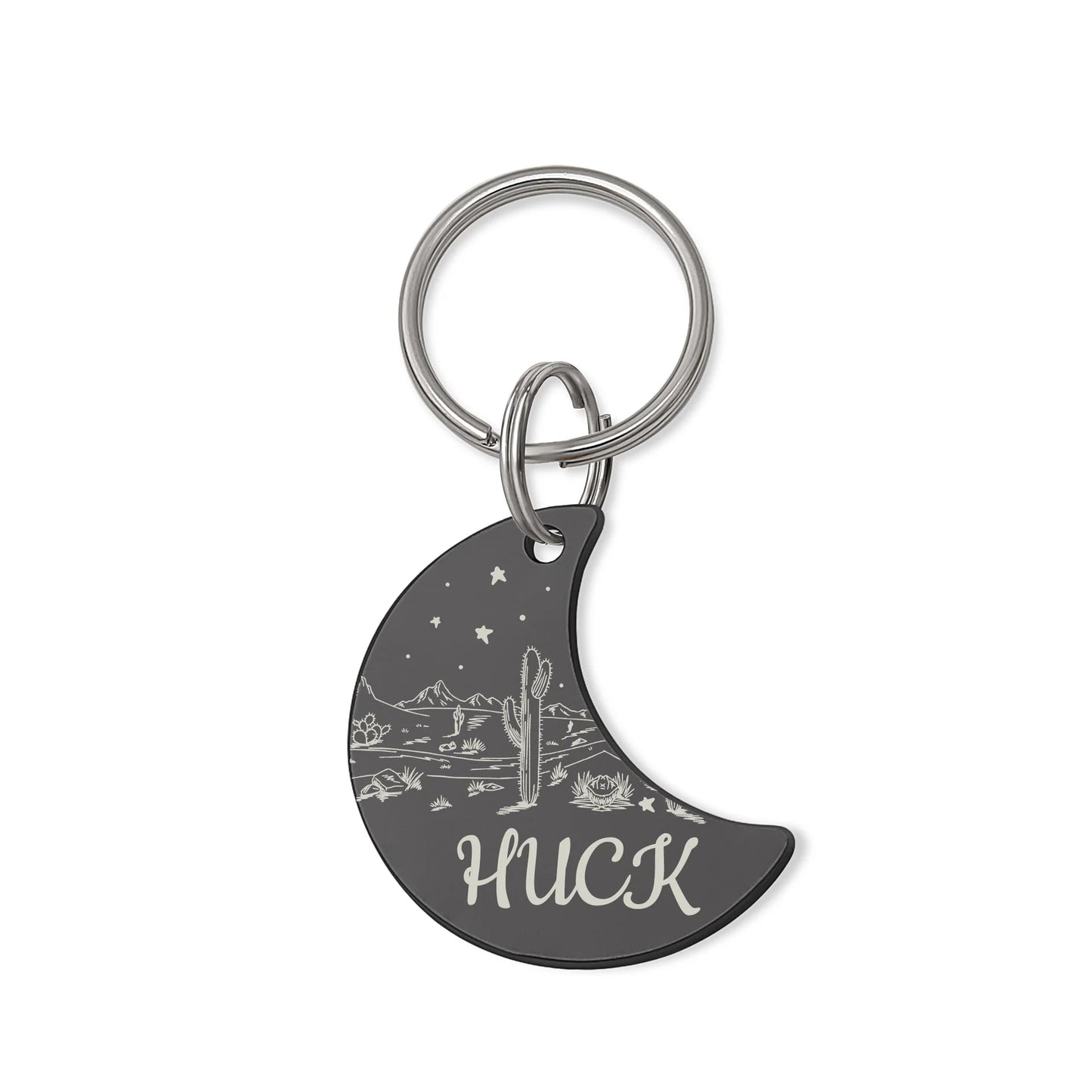 Mountain Stars Moon Shaped Pet Tag