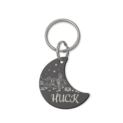 Mountain Stars Moon Shaped Pet Tag