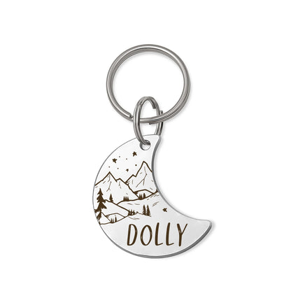 Mountain Peak Moon Pet ID Dog Tag