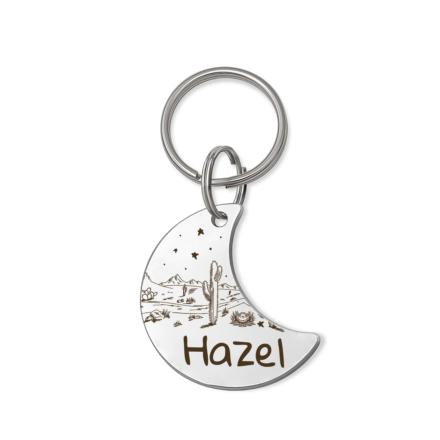 Mountain Stars Moon Shaped Pet Tag