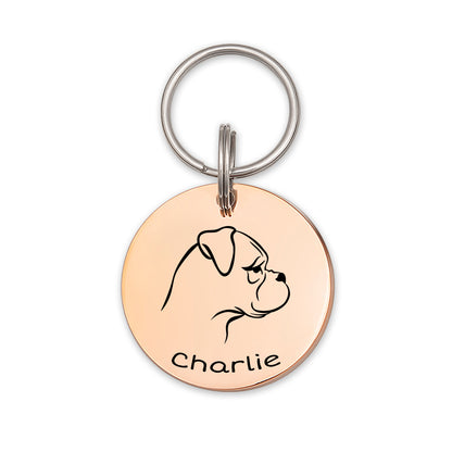Round Dog Breed Icon Pet ID Dog Tag