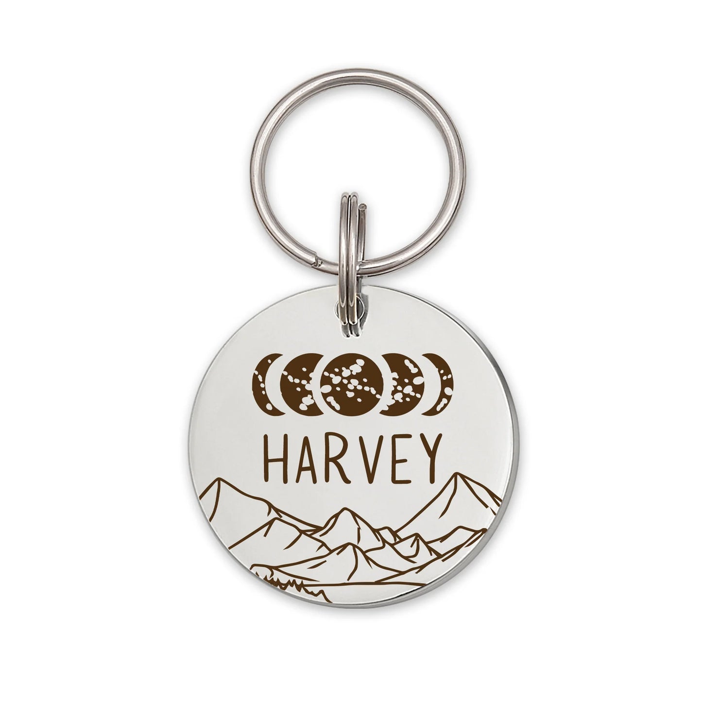 Round Moon Phase Pet ID Tag