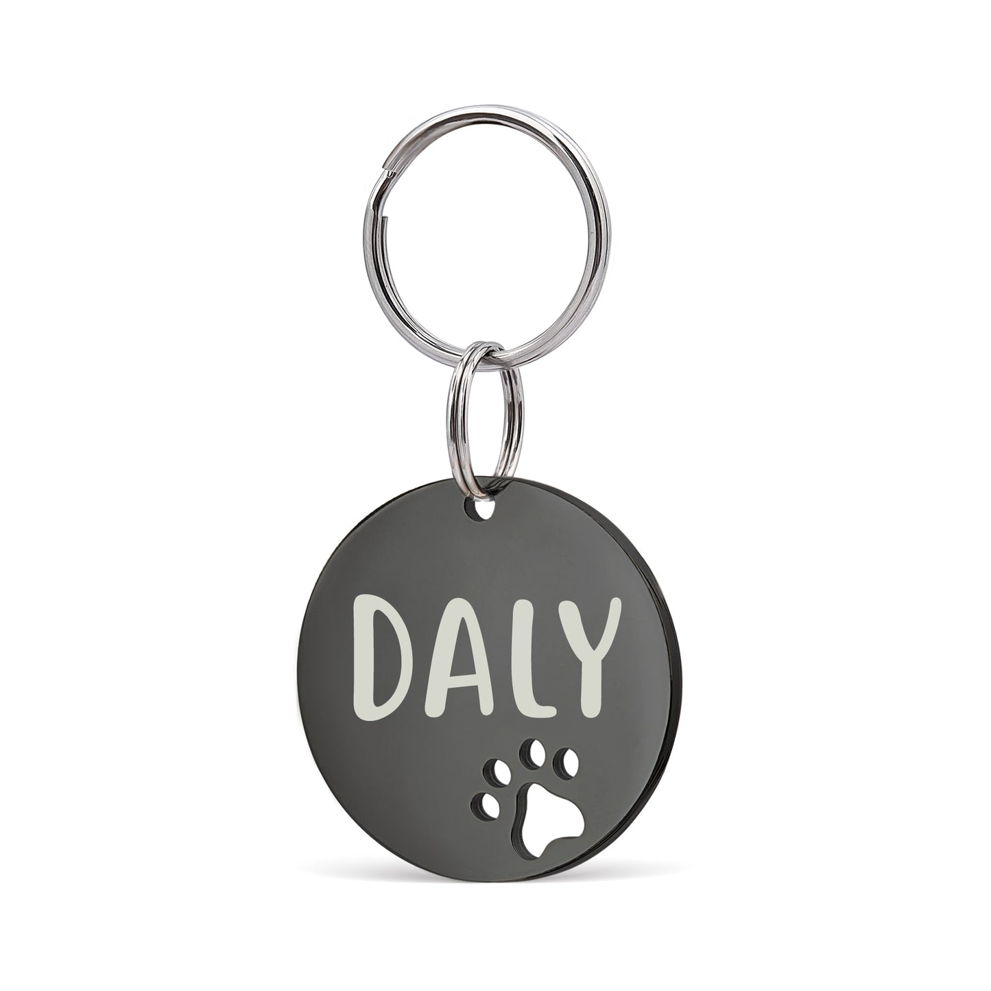 Paw Print Cut Out Round Pet Tag