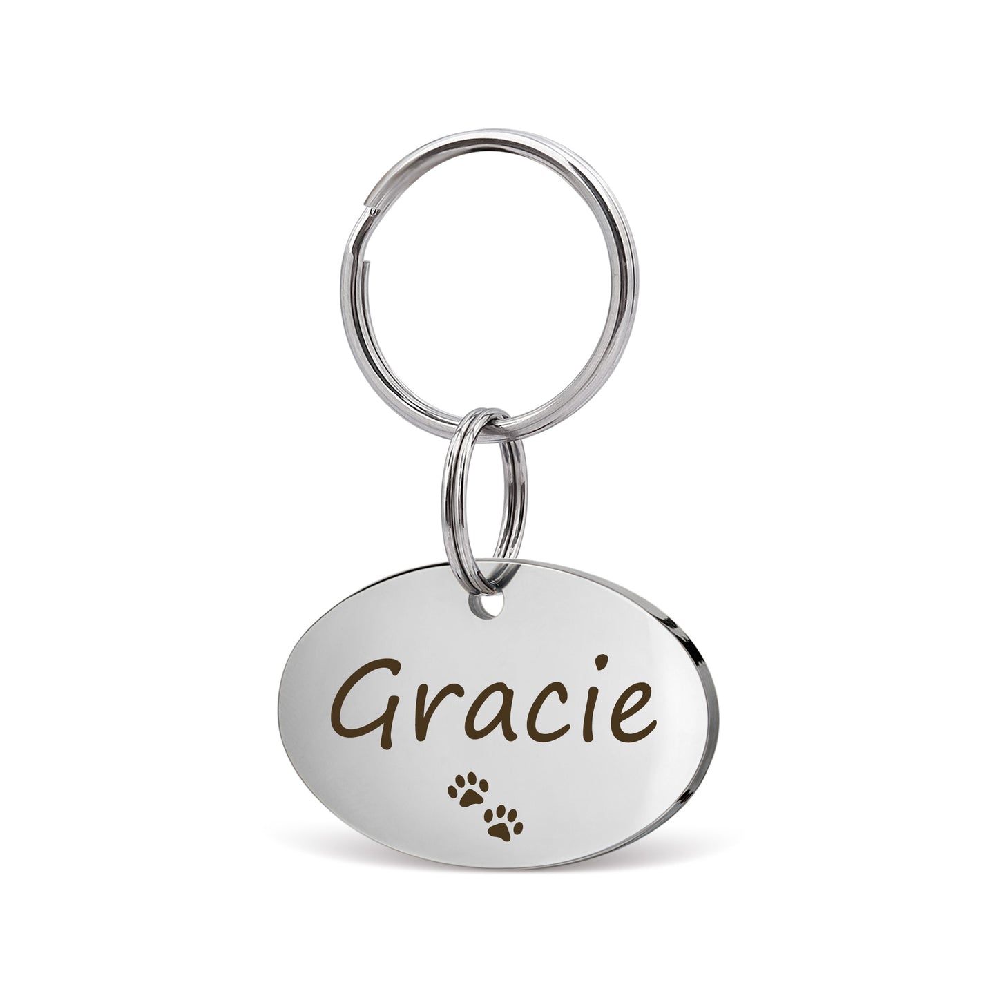 Oval Name and Icon Shaped Pet Tag
