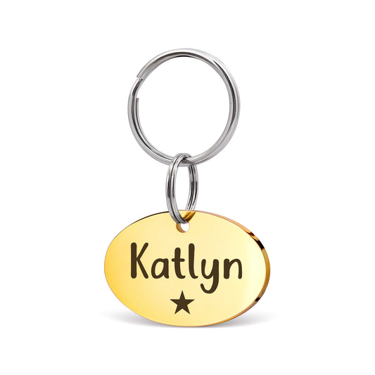 Oval Name and Icon Shaped Pet Tag