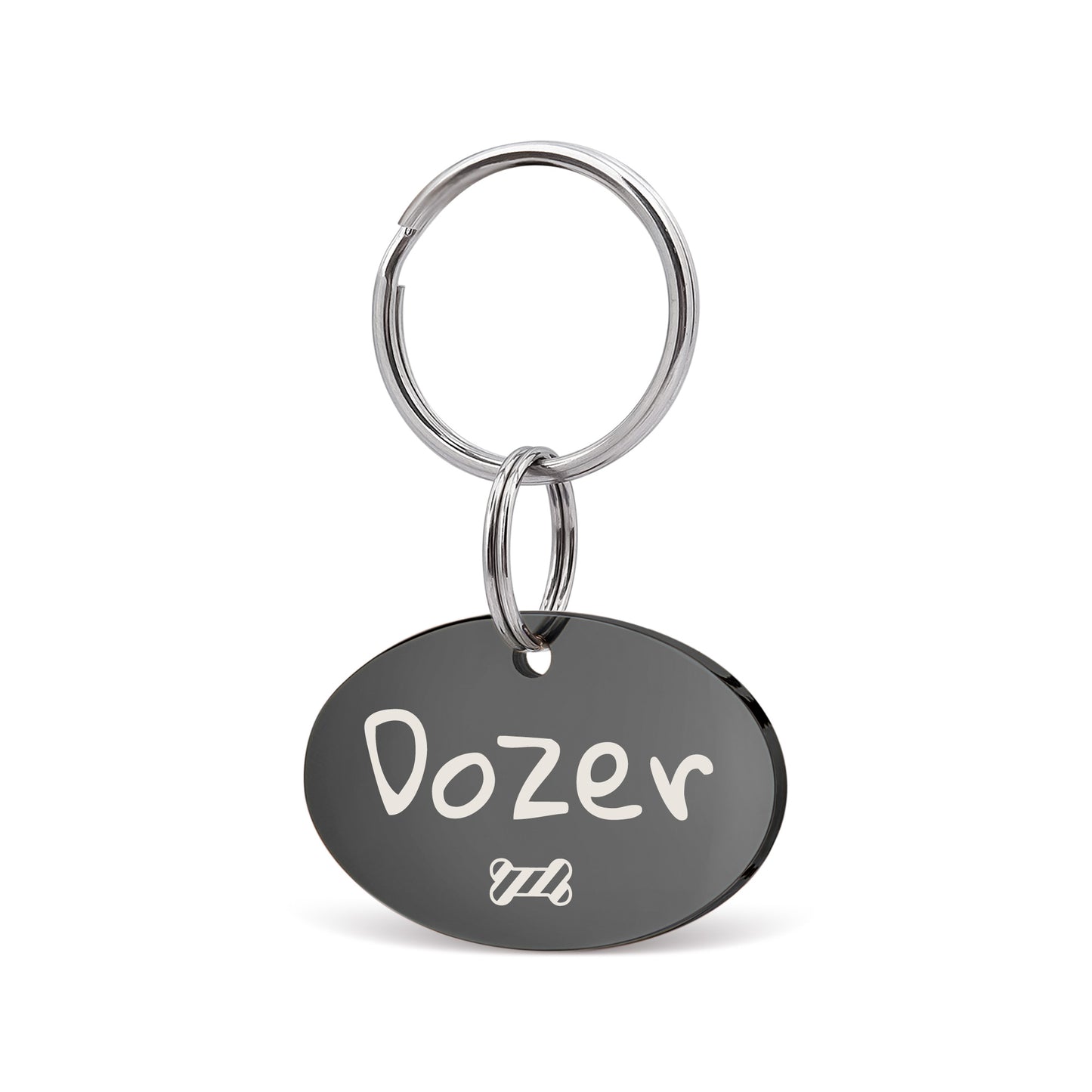 Oval Name and Icon Shaped Pet Tag