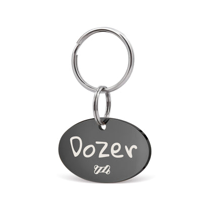 Oval Name and Icon Shaped Pet Tag