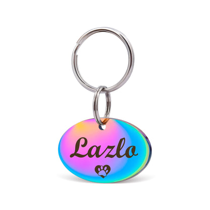 Oval Name and Icon Shaped Pet Tag