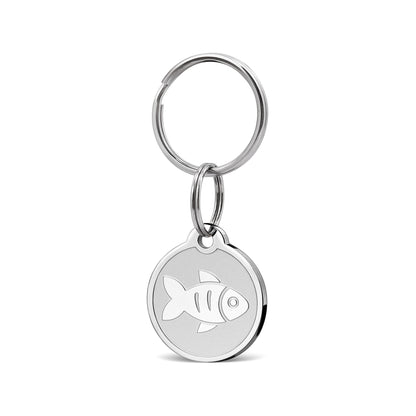 Fish Pattern Round Pet Tag