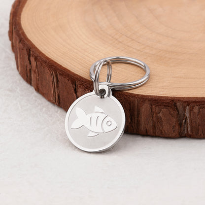 Fish Pattern Round Pet Tag