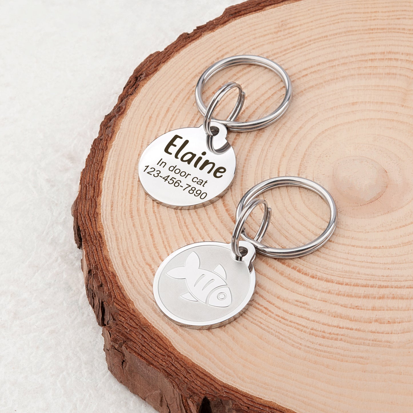 Fish Pattern Round Pet Tag