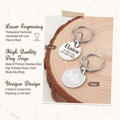 Fish Pattern Round Pet Tag