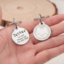 Load image into Gallery viewer, Custom Cat Head Pattern Round Cat Pet Tag
