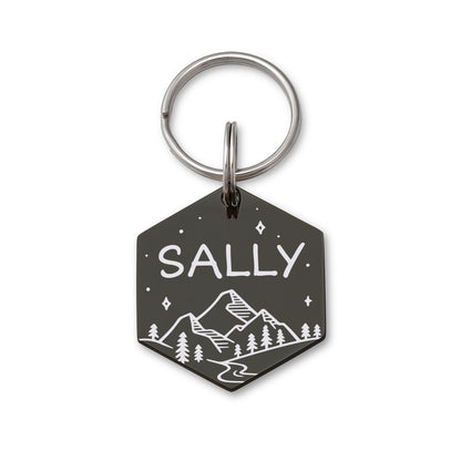 Mountain Stars Hexagon Pet ID Dog Tag