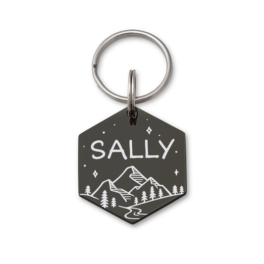 Mountain Stars Hexagon Pet ID Dog Tag