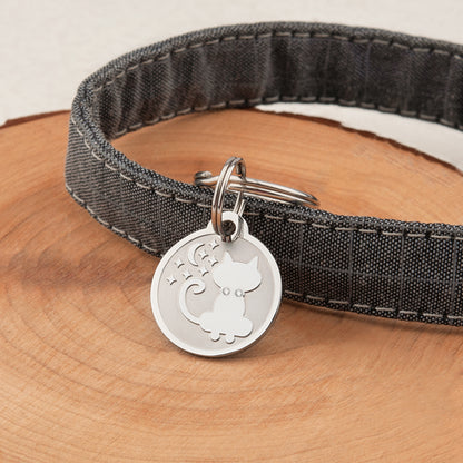 Custom Frosted Round Cat Tag