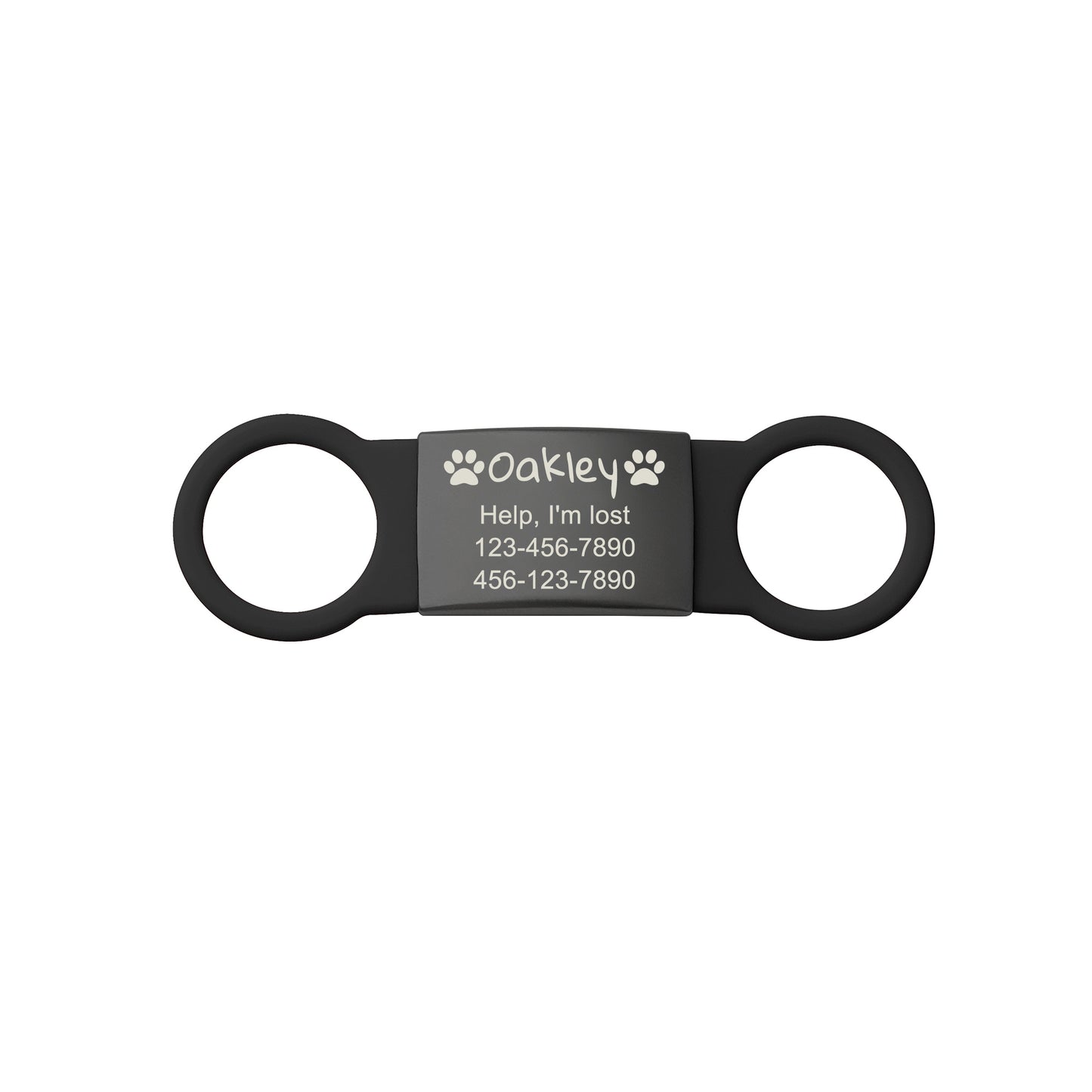 Custom Black Slide-On Pet ID Dog Tag