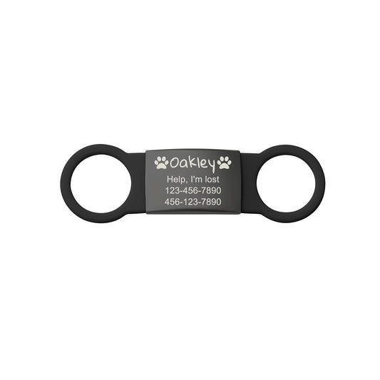 Custom Black Slide-On Pet ID Dog Tag