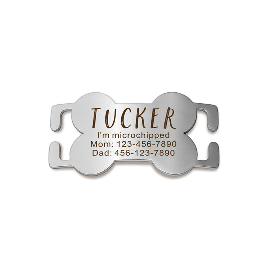 Dog Bone Stainless Steel Slide-On Pet ID Tag