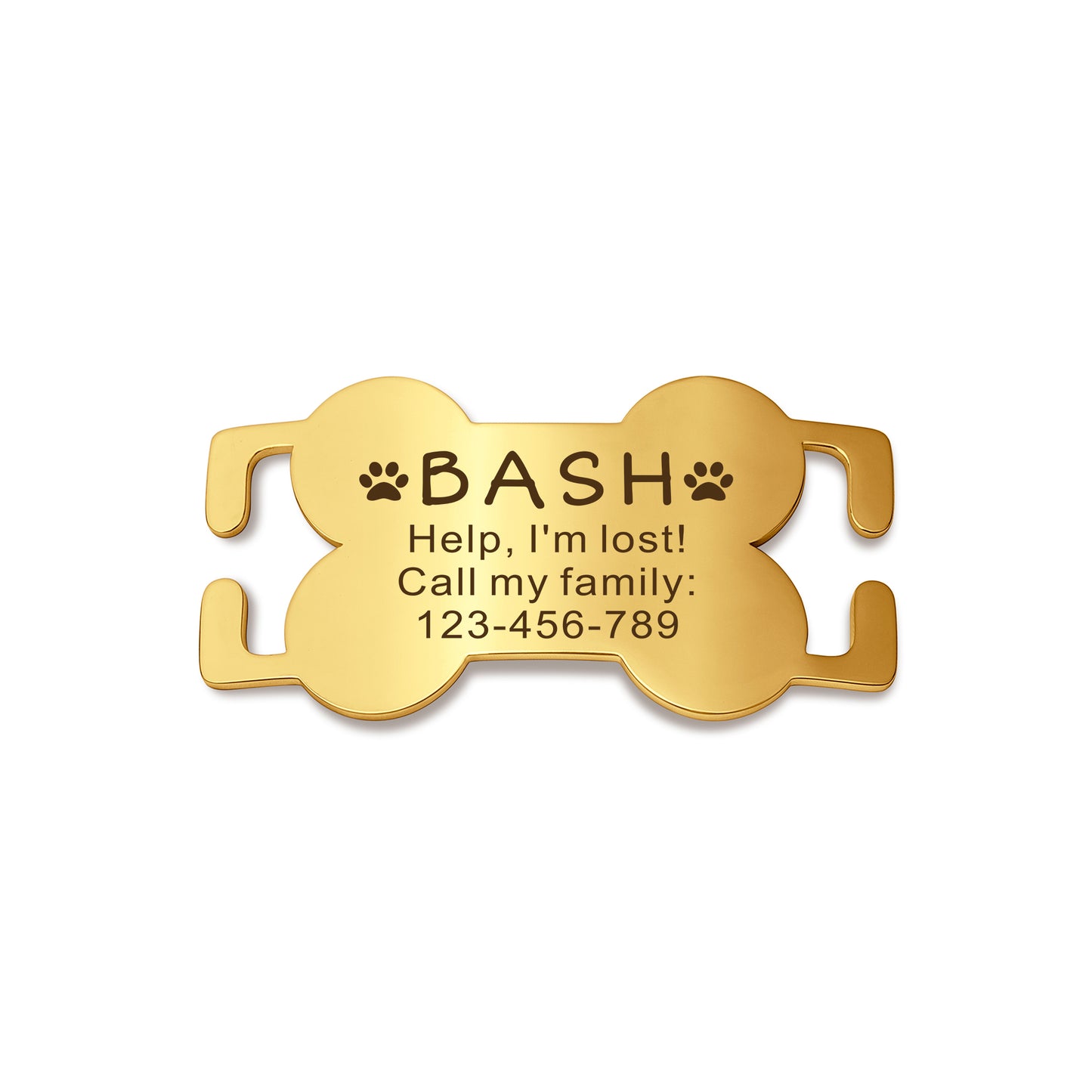 Dog Bone Stainless Steel Slide-On Pet ID Tag