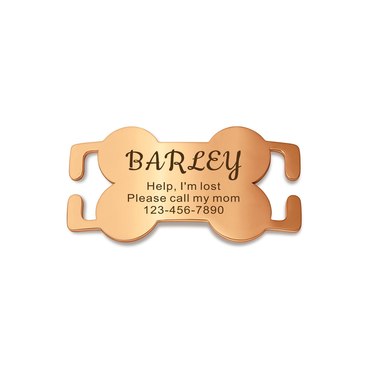Dog Bone Stainless Steel Slide-On Pet ID Tag