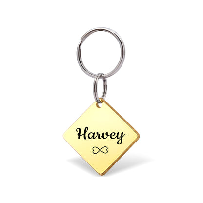 Diamond Name and Icon Pet ID Dog Tag