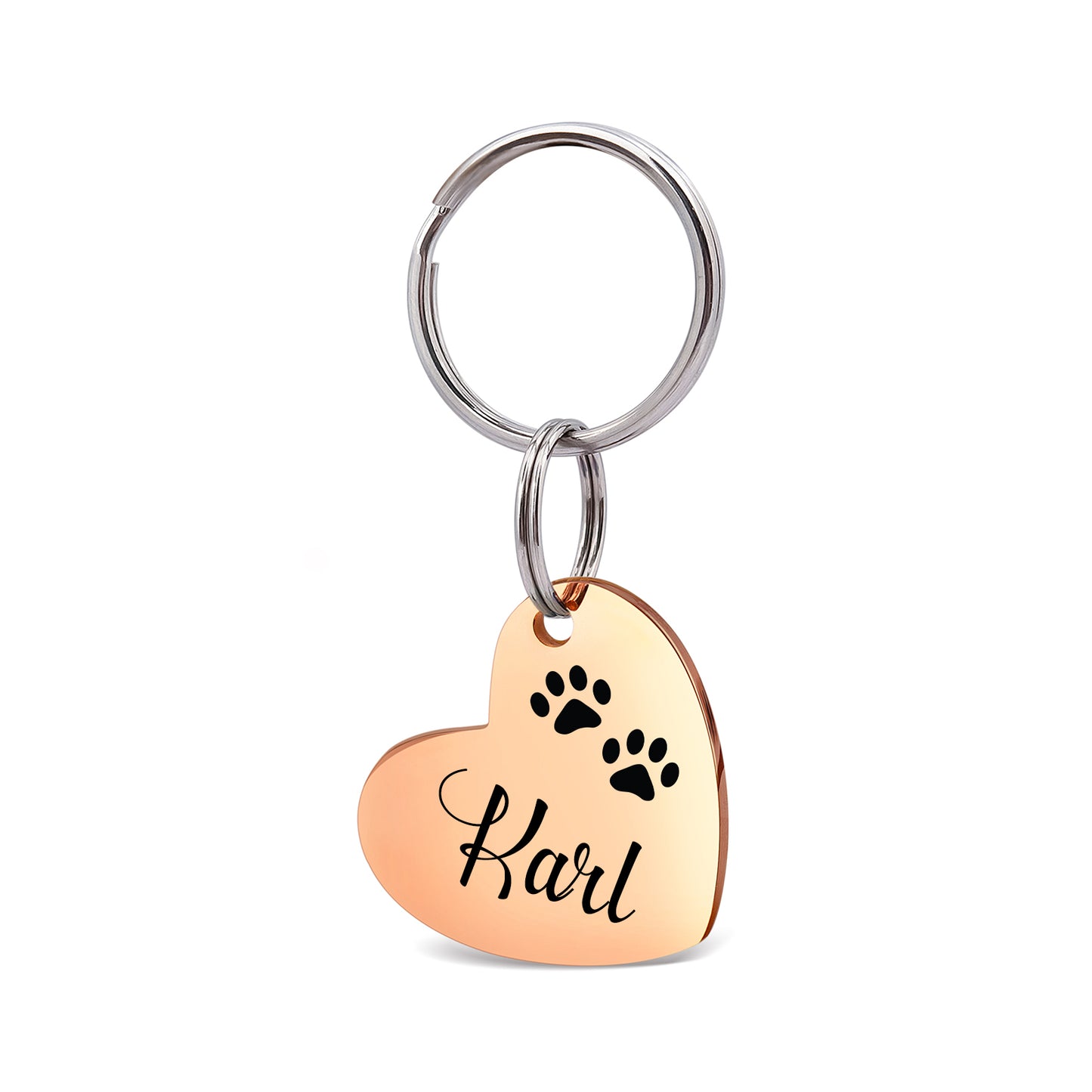 Name and Icon Sideways Heart Pet Tag