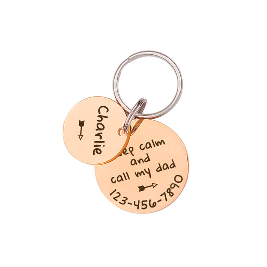 2pc Round Shaped Quotes Pet Tag