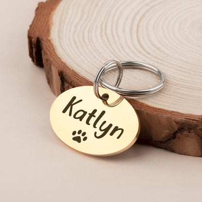 Oval Name and Icon Shaped Pet Tag