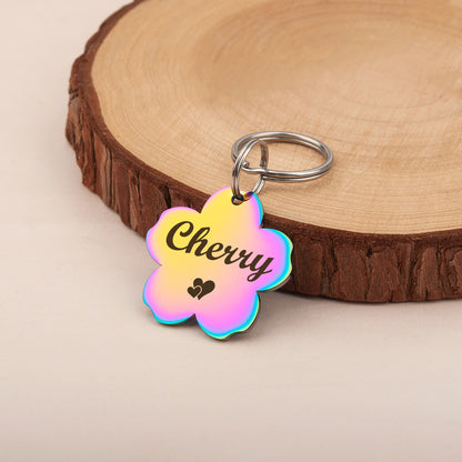 Cherry Blossom Pet ID Dog Tag