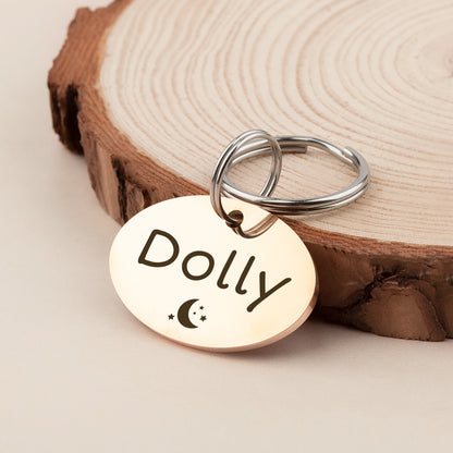 Oval Name and Icon Shaped Pet Tag