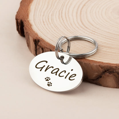 Oval Name and Icon Shaped Pet Tag