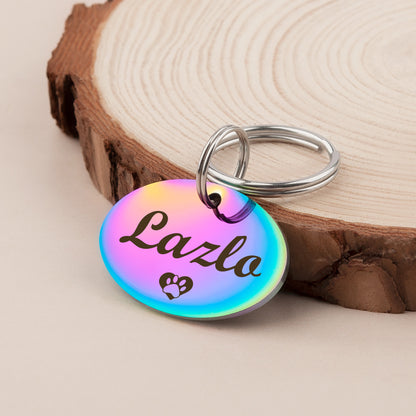 Oval Name and Icon Shaped Pet Tag