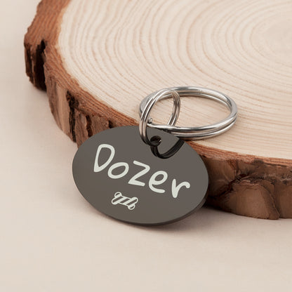 Oval Name and Icon Shaped Pet Tag