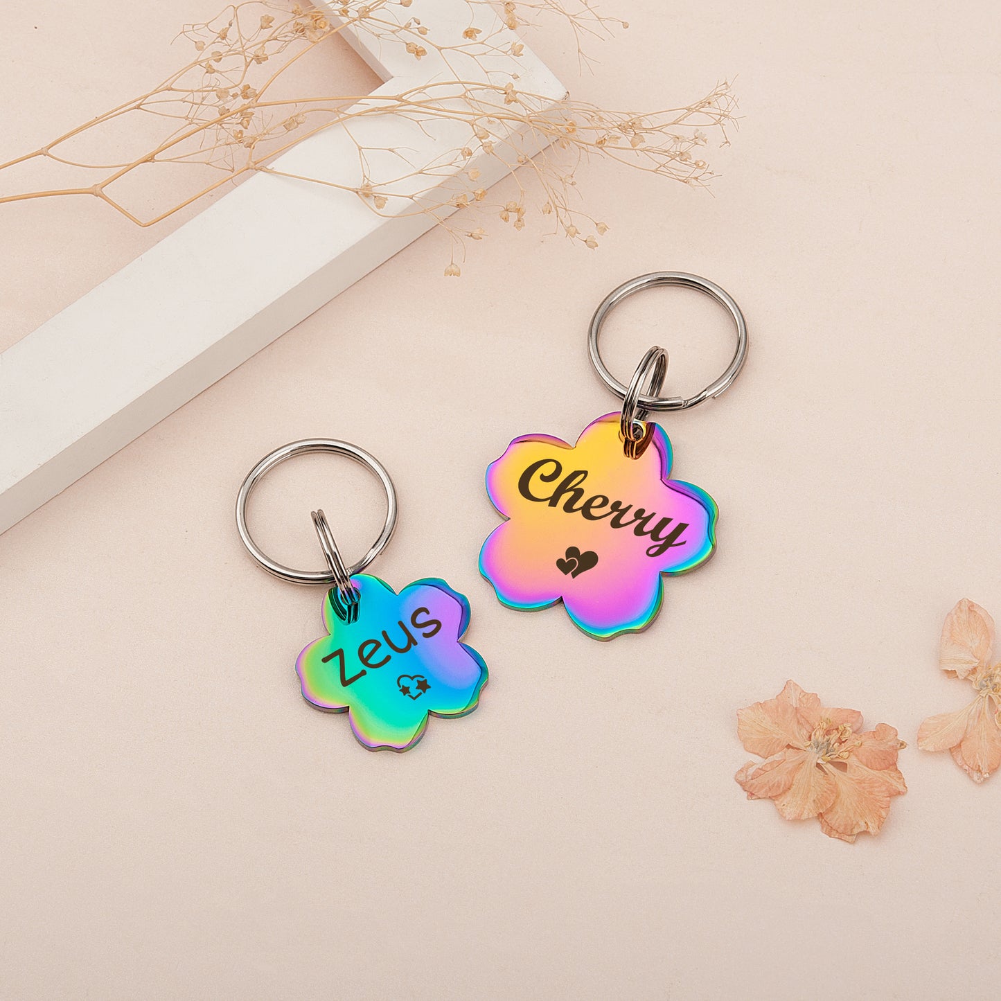 Cherry Blossom Pet ID Dog Tag